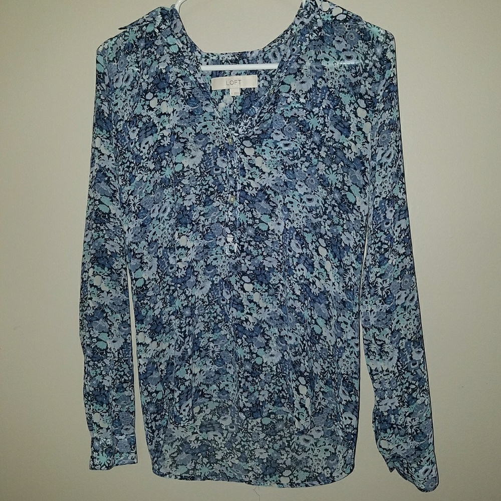Blue Flowery Blouse